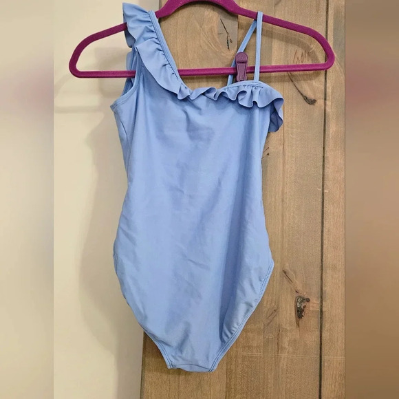 GAP Kids Kids Asymmetric One-Piece Swimsuit in Blue. Size L(10=12) - Picture 2 of 5